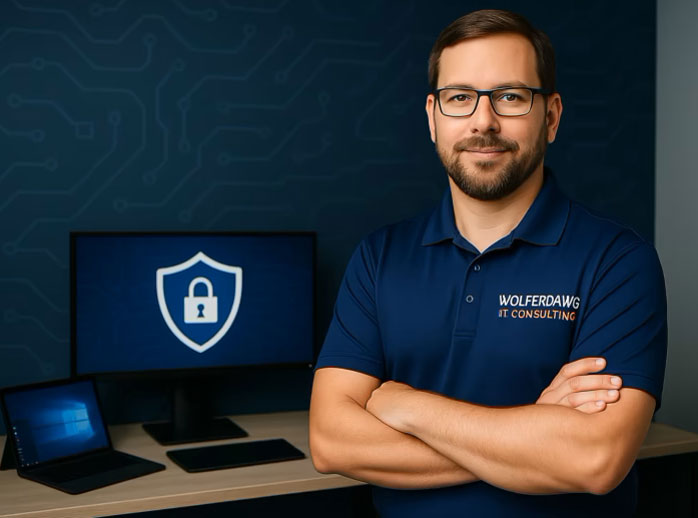 Local business owner protected by managed cybersecurity services